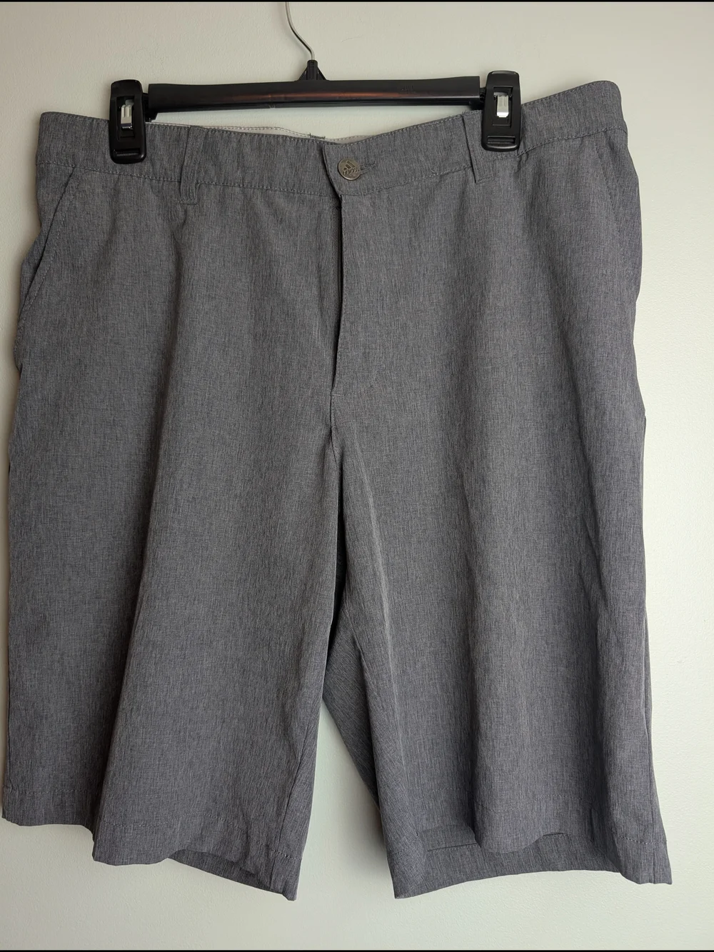 adidas Men's Gray Flat-Front Performance Shorts